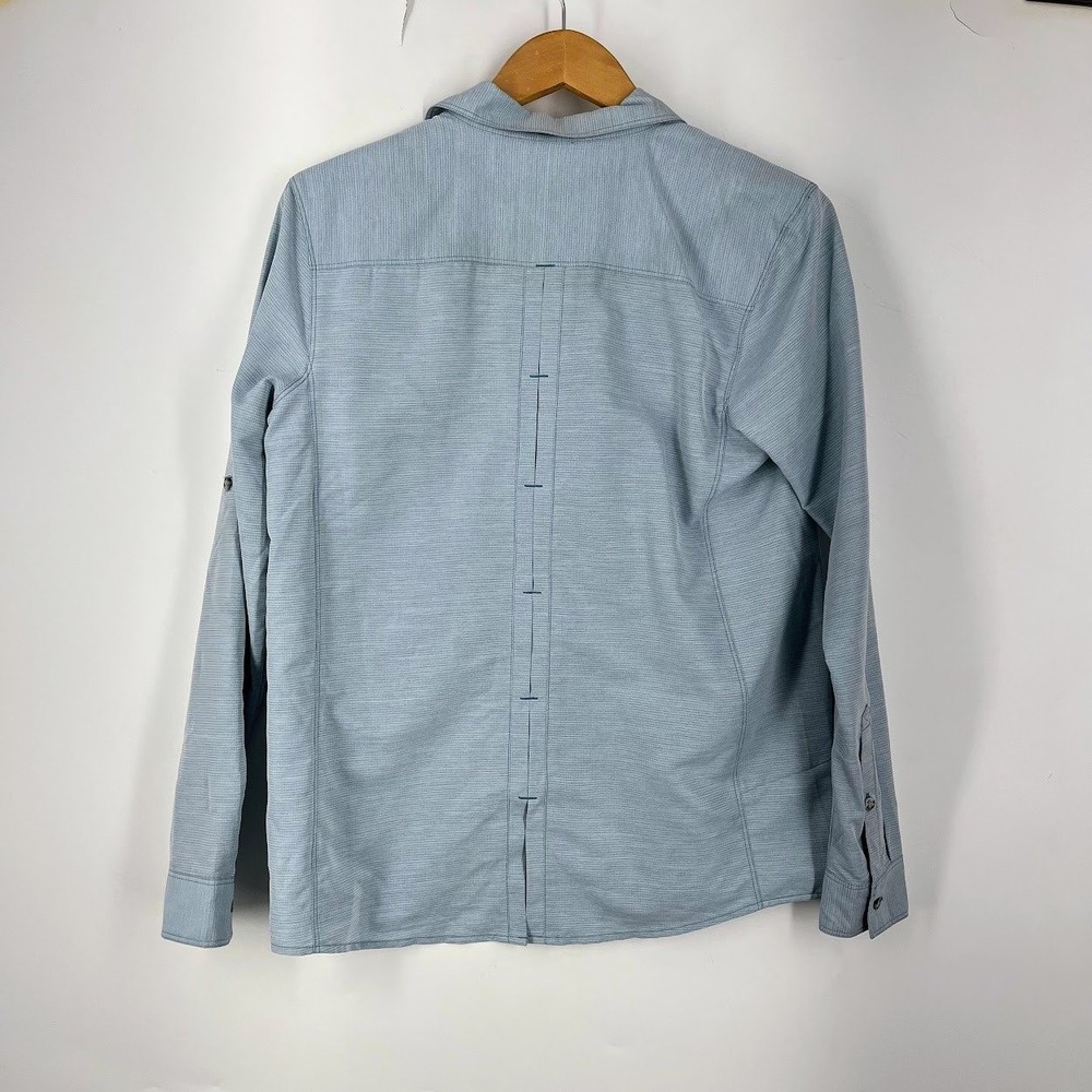 Mountain Hardwear Canyon Long Sleeve Shirt Blue OL7121 Womens Large Ventilated - Picture 2 of 14